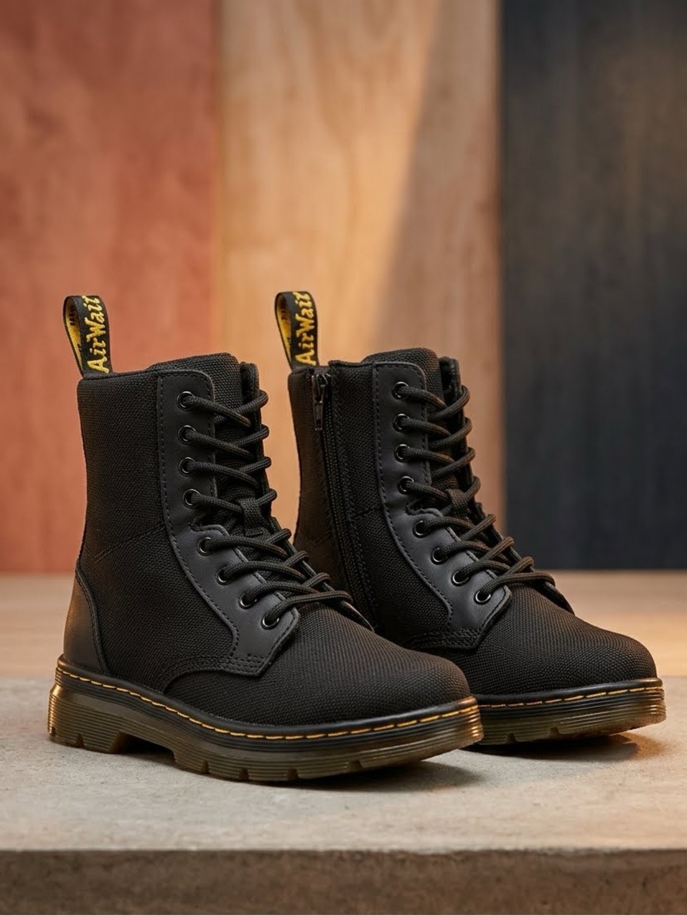 Dr. Martens boots combs j Textile Lace-Up Combat Boots docs DM’s Doc Martens